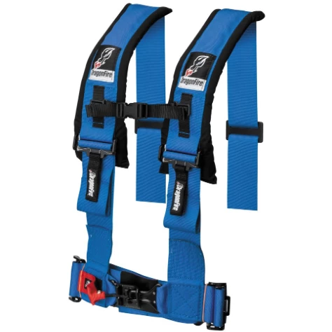 Dragonfire Racing 4 Point 3" Harness Black, Grey, Red & Blue 2 Dragonfire Racing 4 Point 3" Harness Black, Grey, Red & Blue - Image 2